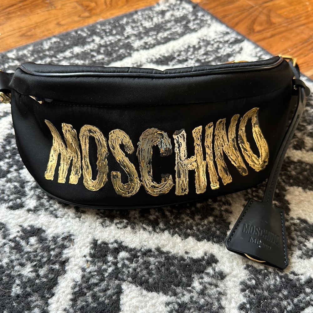 Moschino Black & Gold Belt Bag